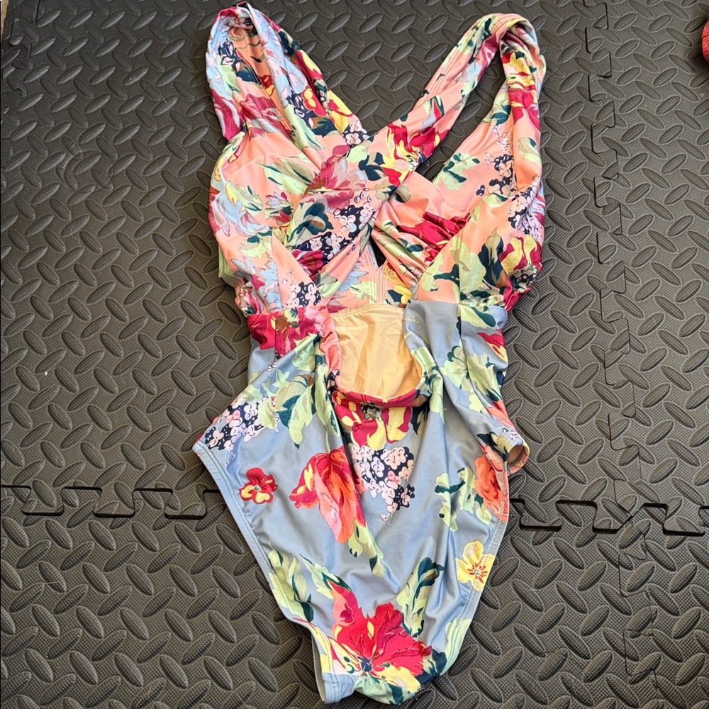 Anthropologie Allihop One Piece Floral Swimsuit GUC - Picture 2 of 4